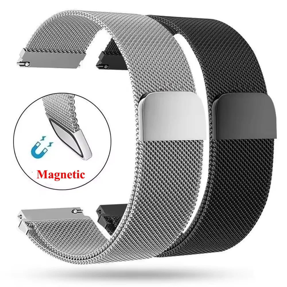 Bracelet milanais en métal, 18mm 20mm 22mm, pour Amazfit Active 3/2/2s/Bip 6/5/GTS/2/2e/3/4/GTS2 Mini/GTR 42/47mm/GTR2/3/4/Pro