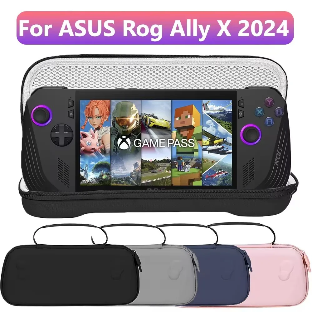 Portable Storage Bag PU Leather Waterproof Protective Cover Handheld Game Console Accessories for Asus Rog Ally X 2024,Rog Ally