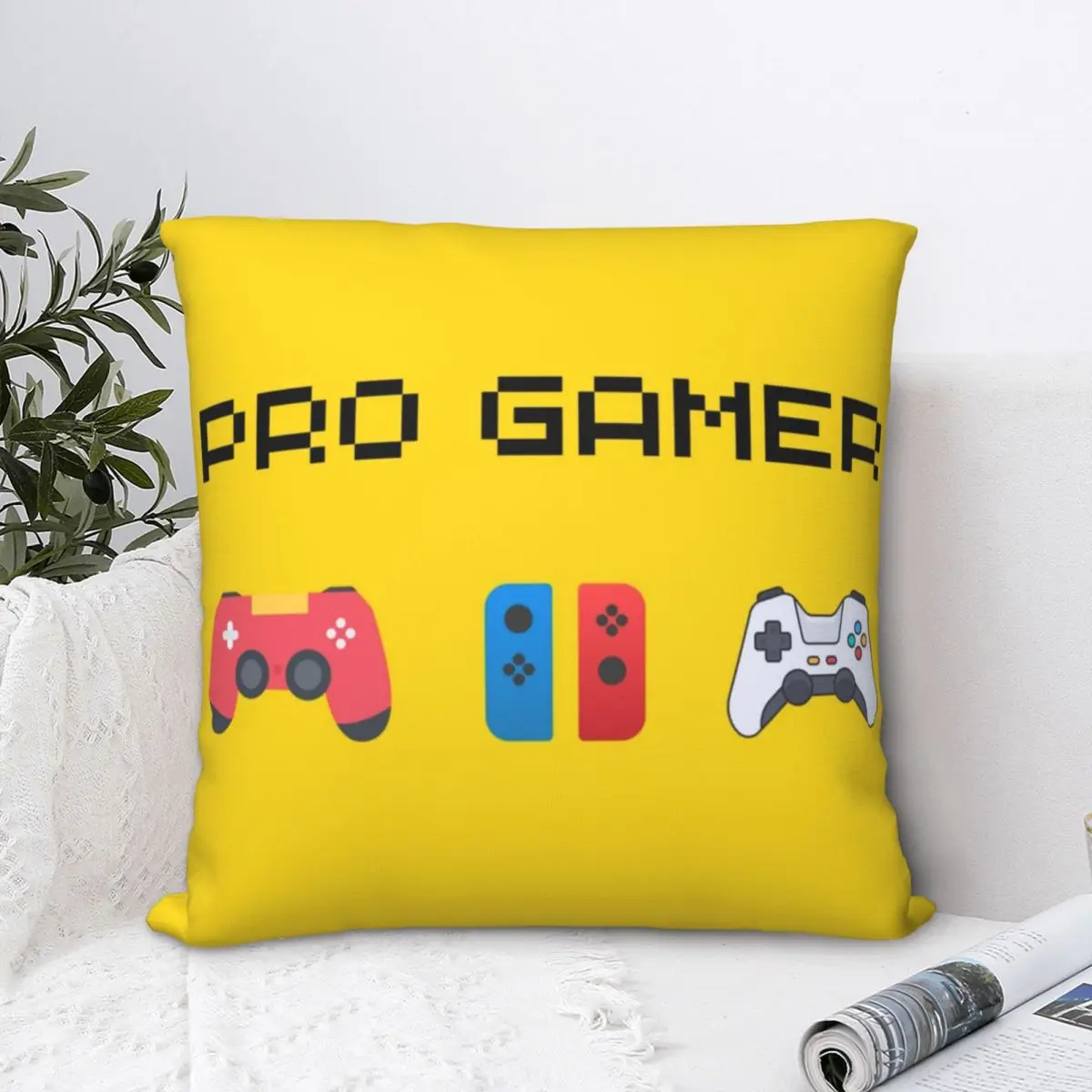 

Pro Gamer Square Pillowcase Polyester Pillow Cover Velvet Cushion Decor Comfort Throw Pillow For Home Living Room