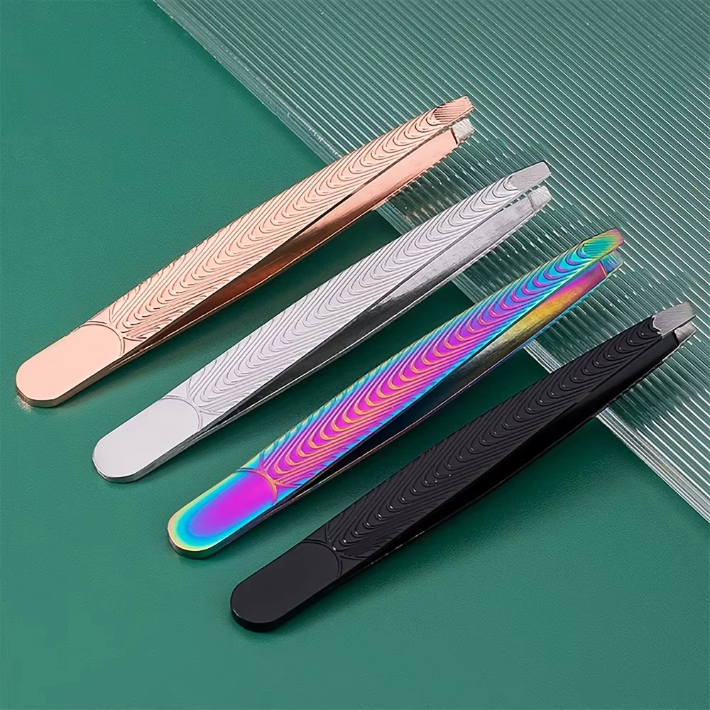 Pinzette professionali per tagliare le sopracciglia, spiumarelli in acciaio inossidabile per barba, ciglia e sopracciglia, adatte per il viso Mak