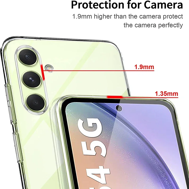 Transparent Silicone Soft Case For Samsung Galaxy A55 A54 A35 A34 A14 A15 A25 A24 A05s A04s A05 A05 Ultra-Thin Clear Back Cover