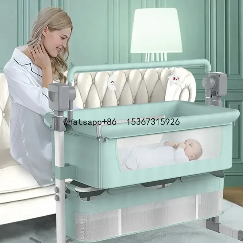 Multi-Function Crib Adjustable Travel Bedding Baby'S Nest Auto Baby Swing Electric Crib Cradle Infant With Wheels