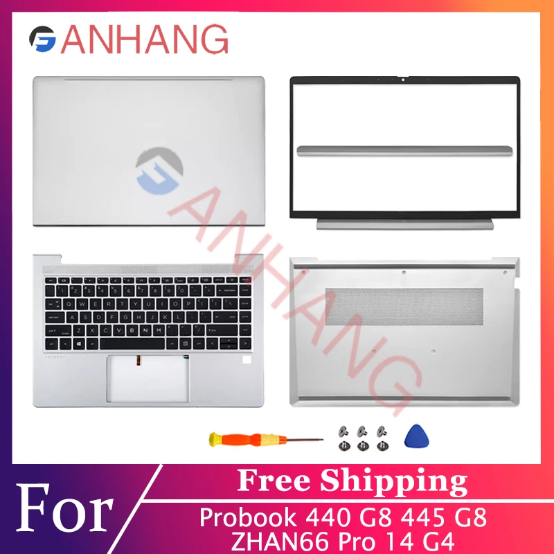 

Repalce Cover For Probook 440 G8 G9 445R G8 ZHAN 66 Pro 14 G4 Laptop LCD Back Cover Front Bezel Palmerst Lower Bottom Case 14.0