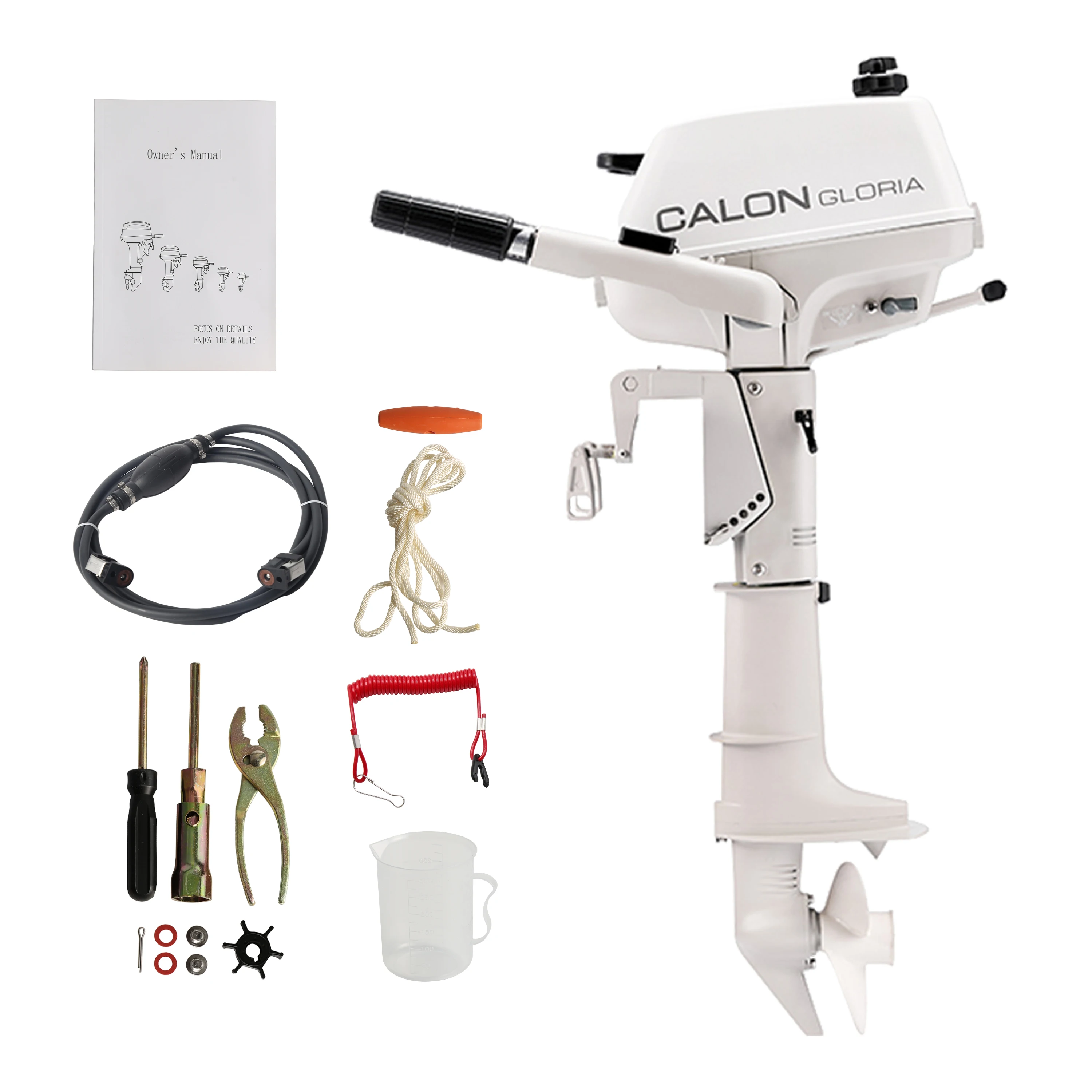 

2 Stroke 3HP Calon Outboard Motor, 70cc Heavy Duty Short Shaft Fishing Boat Engine with Water Cooling System & CDI Ignition Syst