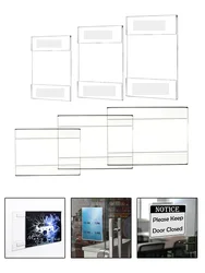 1pcs No-punch Acrylic Photo Frame Wall-Mounted Transparent Tag With Table Sign Home Decor Acrylic Display Frame