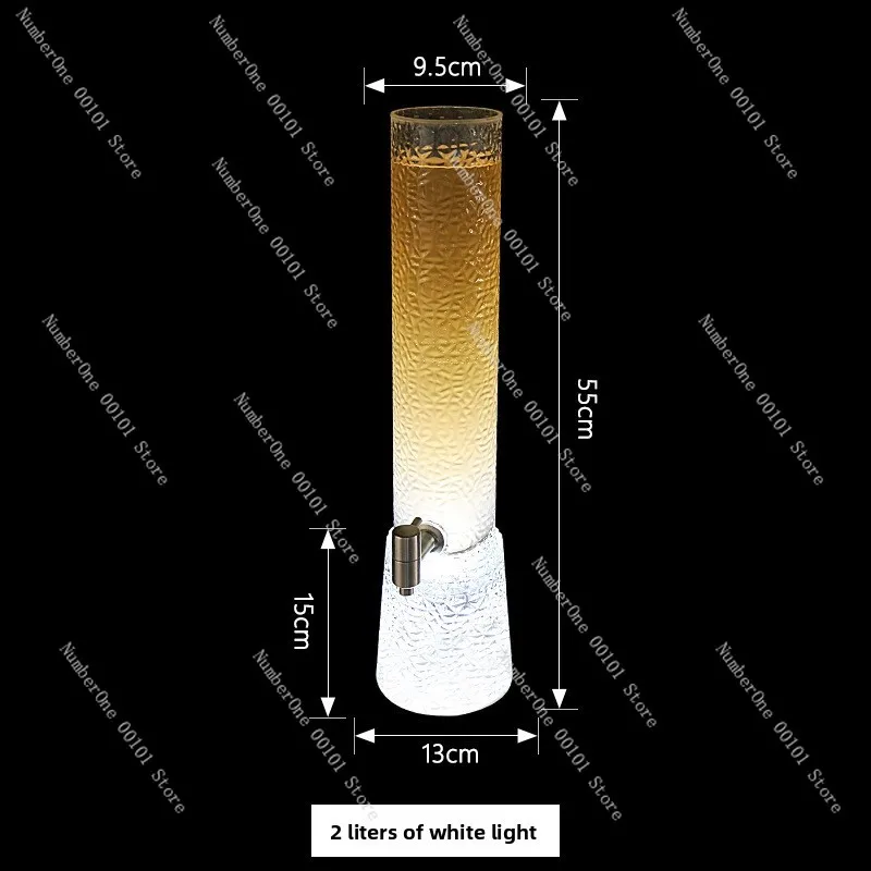 LED luminous wine cannon | Wine cannon 3 liters | Internet celebrity beer keg | Bar creative juice keg