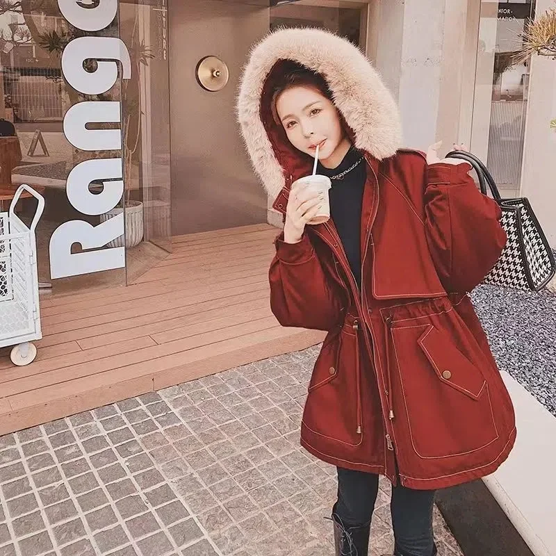 Send To Overcome The 2023 New Faux Fur To Overcome The Early Winter Hooded Coat Women Long Thickened Liner Detachable Waist Coat