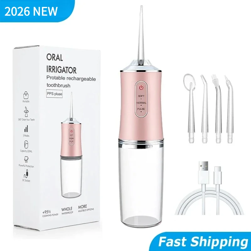 جهاز تنظيف الأسنان بالماء اللاسلكي المحمول لتنظيف الأسنان 3 أوضاع ماكينة ري الفم القابلة لإعادة الشحن مع مثقاب مياه لغسل الفم #6
