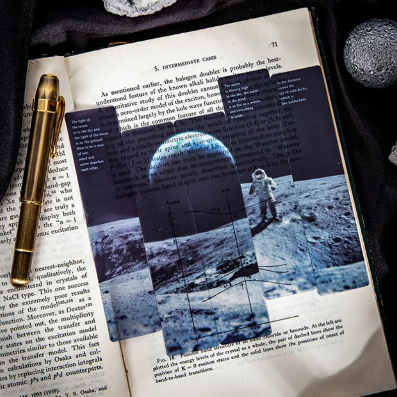 5PCS Space Roaming Matte PET Bookmark Diy Decorative Bookclip For Journals Student Reading Bookmarks Stationery view 5