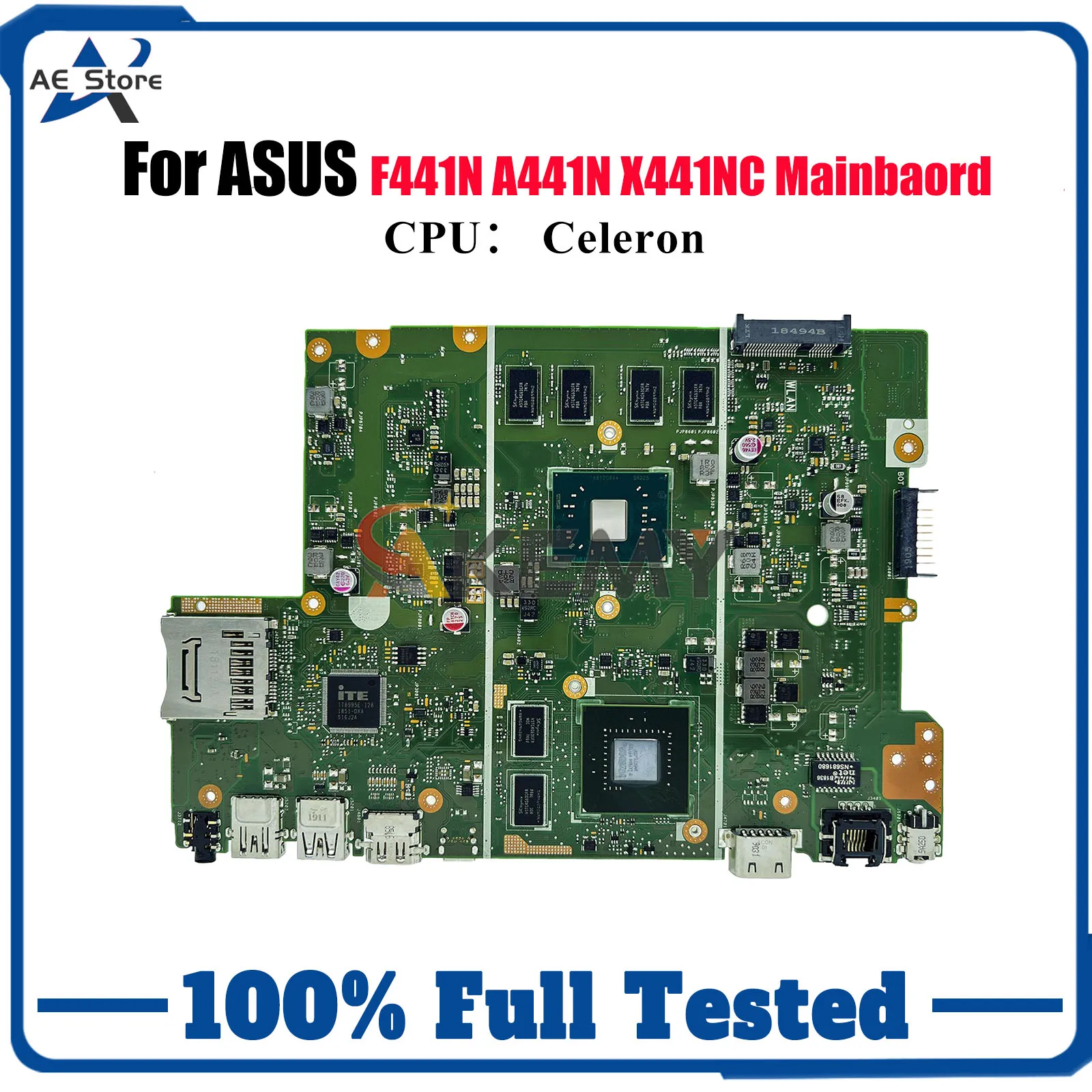 

X441NC Laptop Motherboard For ASUS VivoBook X441N F441N X441NC A441N Notebook Mainboard With Celeron CPU 100% tests OK fast ship