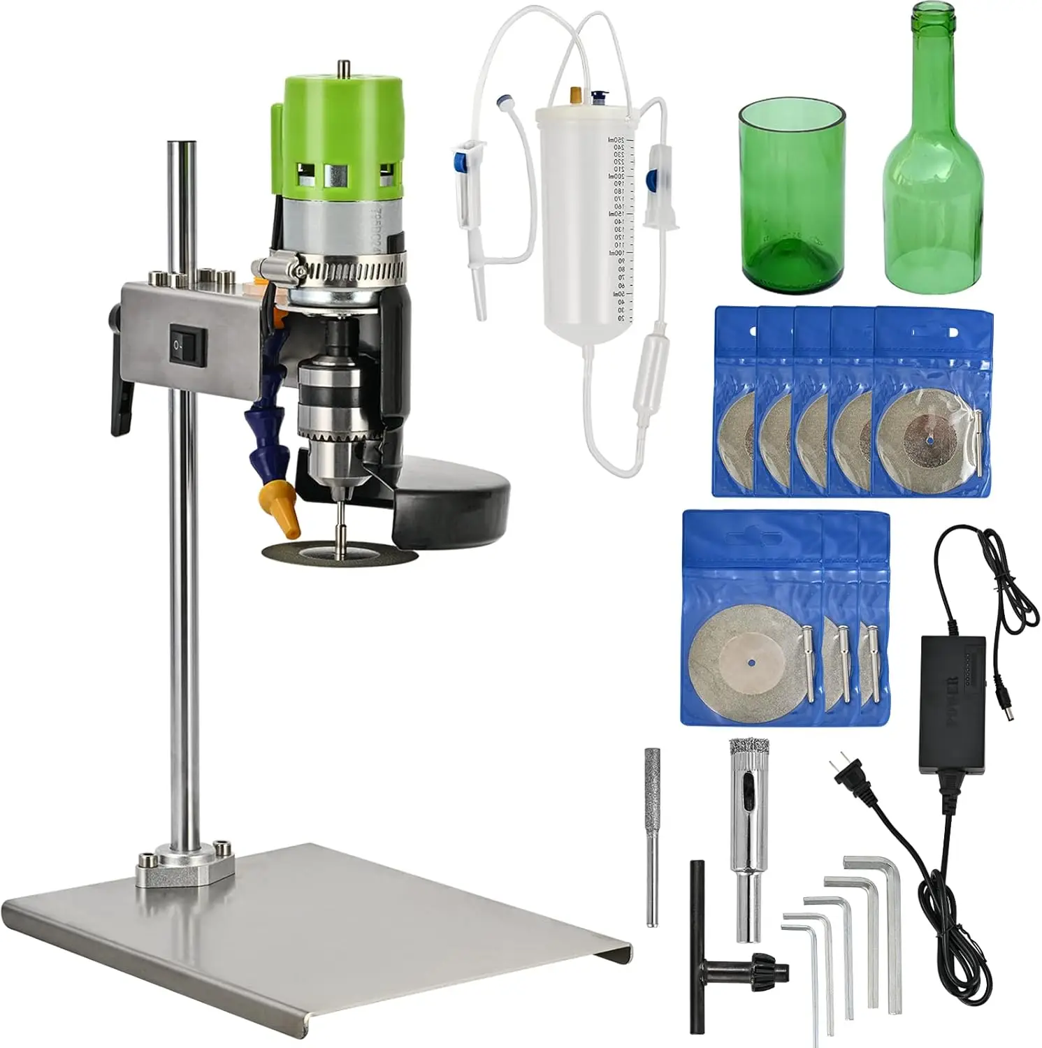 

Электрический станок для резки стеклянных бутылок, 150 Вт, инструмент «сделай сам» с абразивными лезвиями для круглых квадратных бутылок неправильной формы