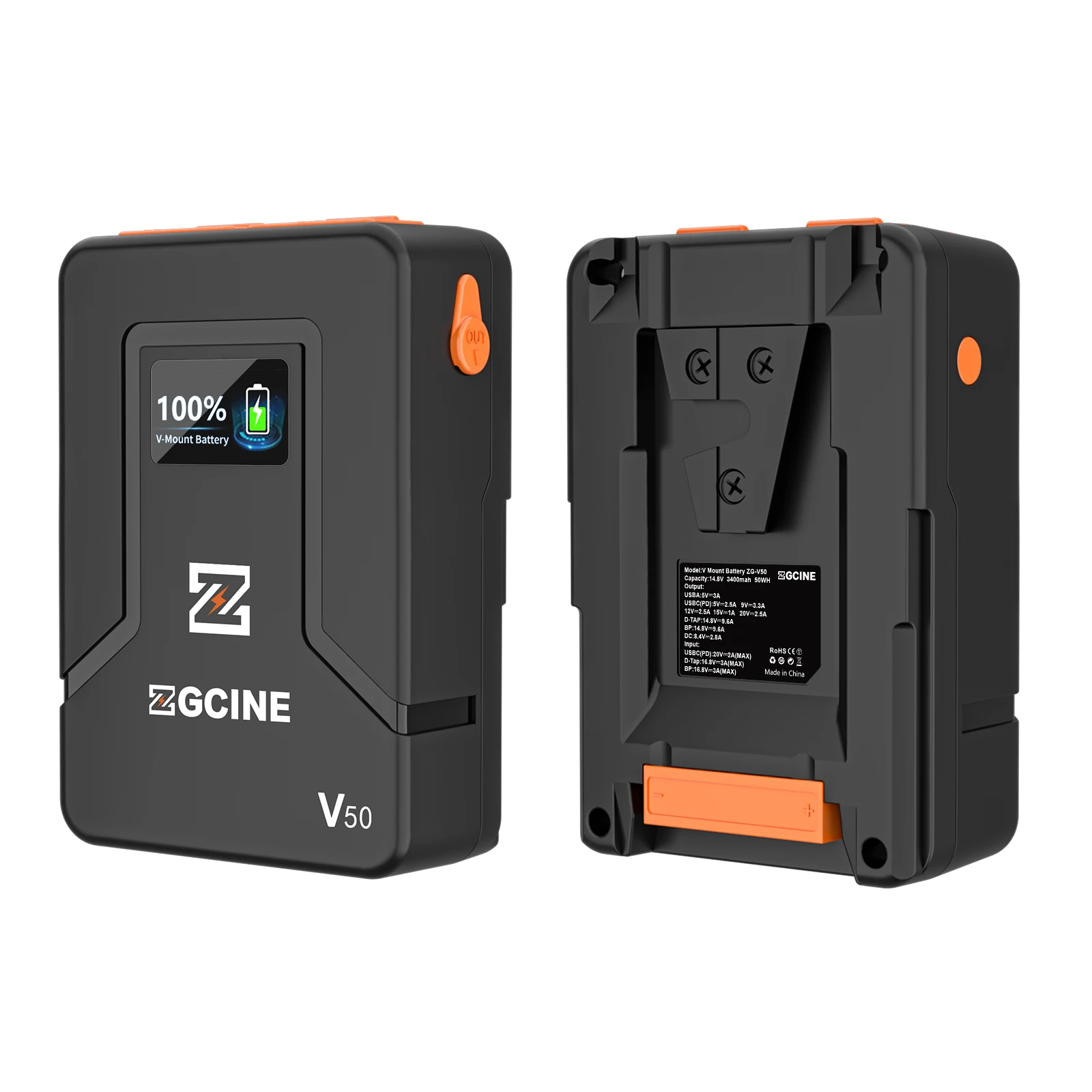 ZGCINE ZG-V50 Pocket V-mount / V-lock battery charger with DC power supply output 50Wh mini power bank for camera mobile phone