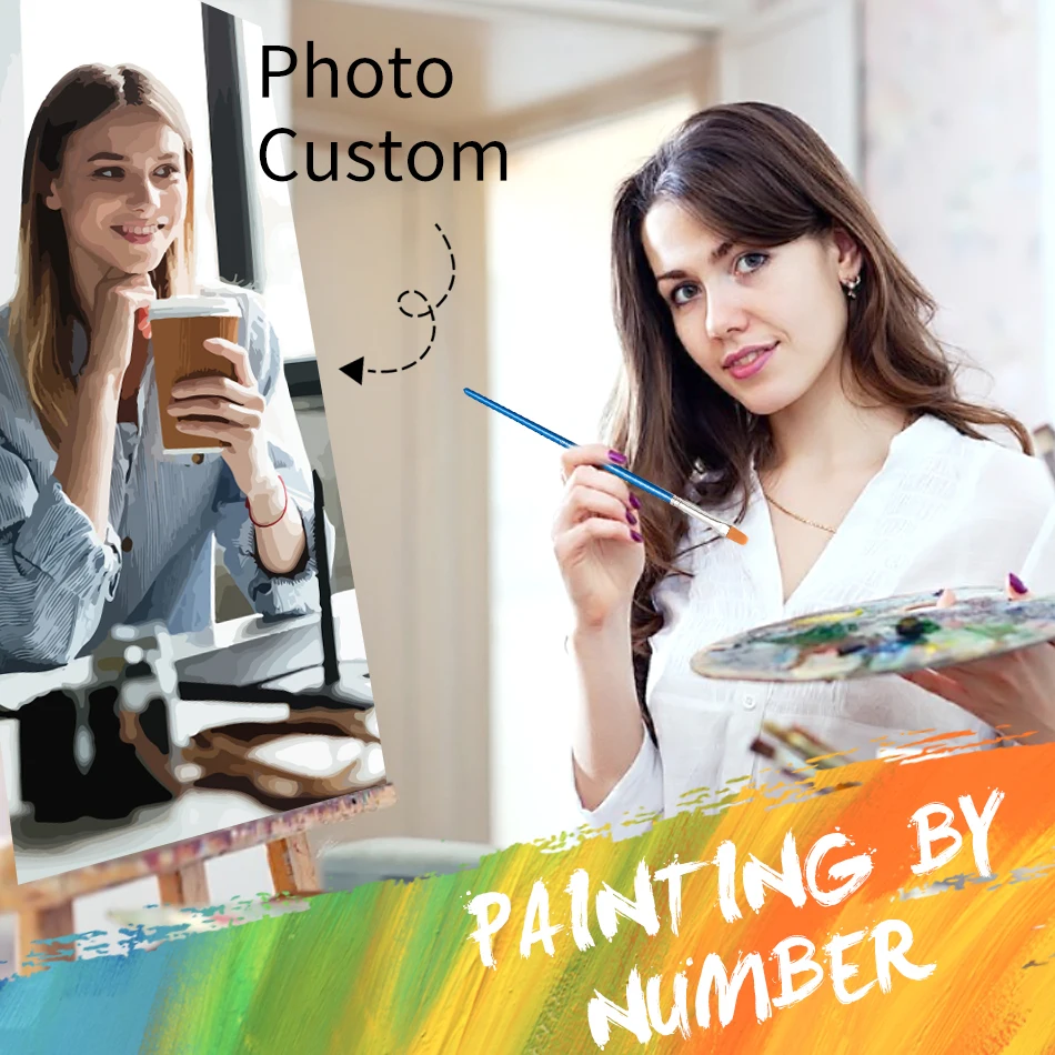 

PhotoCustom Diy Paint By Numbers Kits Photos Of Couples And Animals Modern For Adults Handpainted Numbers Painting