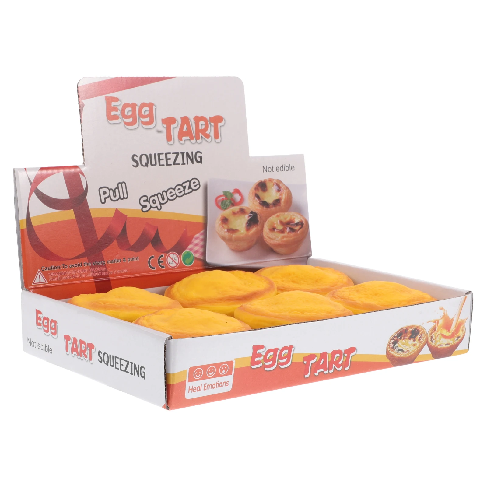 

6PCS Squeezable Egg Tarts Realistic Food Toy Stress Relief Fun Decor Tricky Toys Kids Adults Stocking Stuffers Birthday Favors