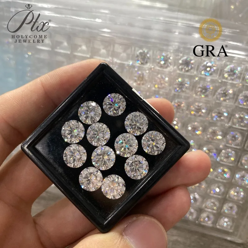

Moissanite Loose Stone Round Shape D Color 8Hearts&8Arrows Cut VVS1 Clarity with GRA Certificate for Jewelry Making Wholesale