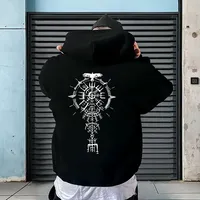 Men's Hooded Sweatshirt Autumn Winter Casual Sporty Hoodie High Grade Ancient Viking Raven Pattern Coats Male Urban Fashion Tops