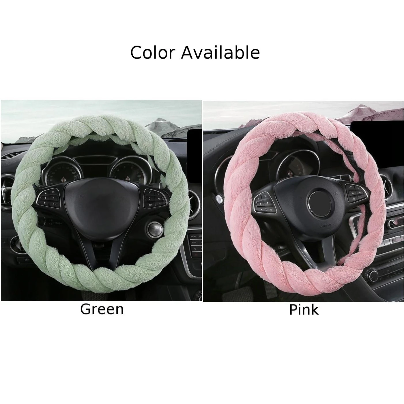 Enhance Your Car Interior with our Standard 15 Inch Size Twisted Steering Wheel Cover Luxurious and Comfortable view 4