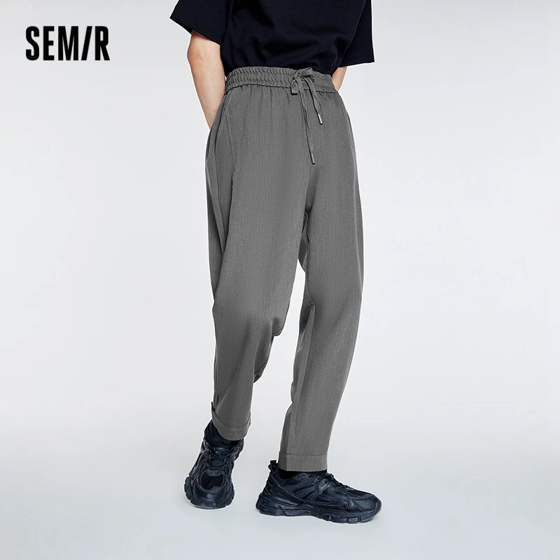 

Semir Casual Pants Men Elastic Waist Pants Boys Handsome 2022 Autumn New Tapered Jogging Pants Basic Trend