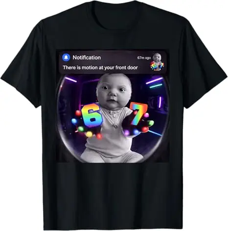2026 New Fashion There Is Motion At Your Front Door John Pork Boys Fashion Joke T-Shirt Y2k Tung Sahur Gloves Led 67 Saying Tee