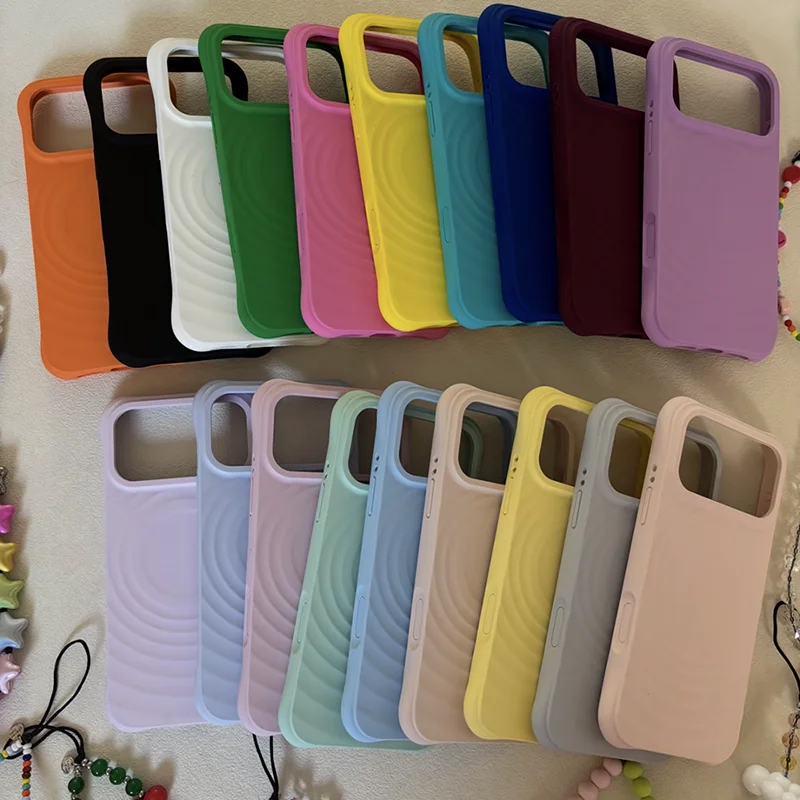 608232 Wave Magnetic Phone Cover for IPhone 13 14 15 16 17 18 Pro Max Case for IPhone 18Pro
