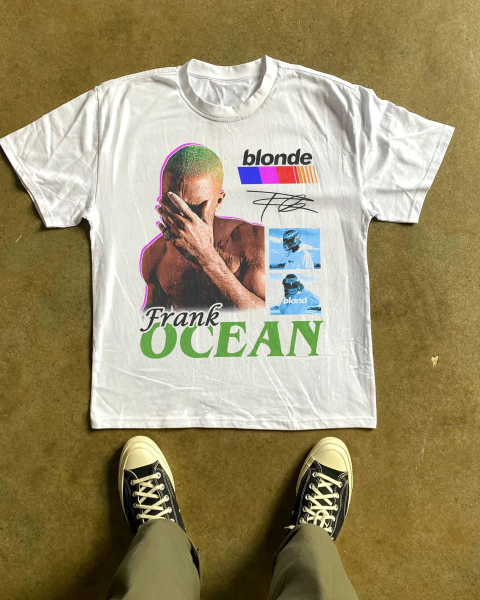 

Футболка с ретро-графикой Rapper Frank, мужская, в стиле хип-хоп, с принтом Ocean Album, Y2K, унисекс, модная, оверсайз, хлопковая футболка