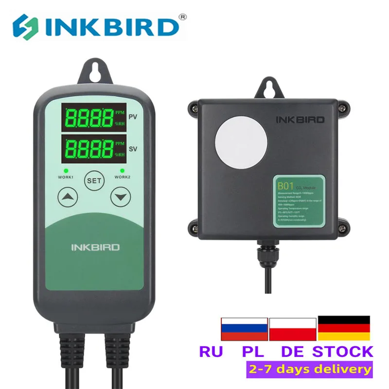 

INKBIRD ICC-500T Digital CO2 Sensor Controller Programmable CO2 Controller Monitor Agricultural Livestock Industries Ventilation