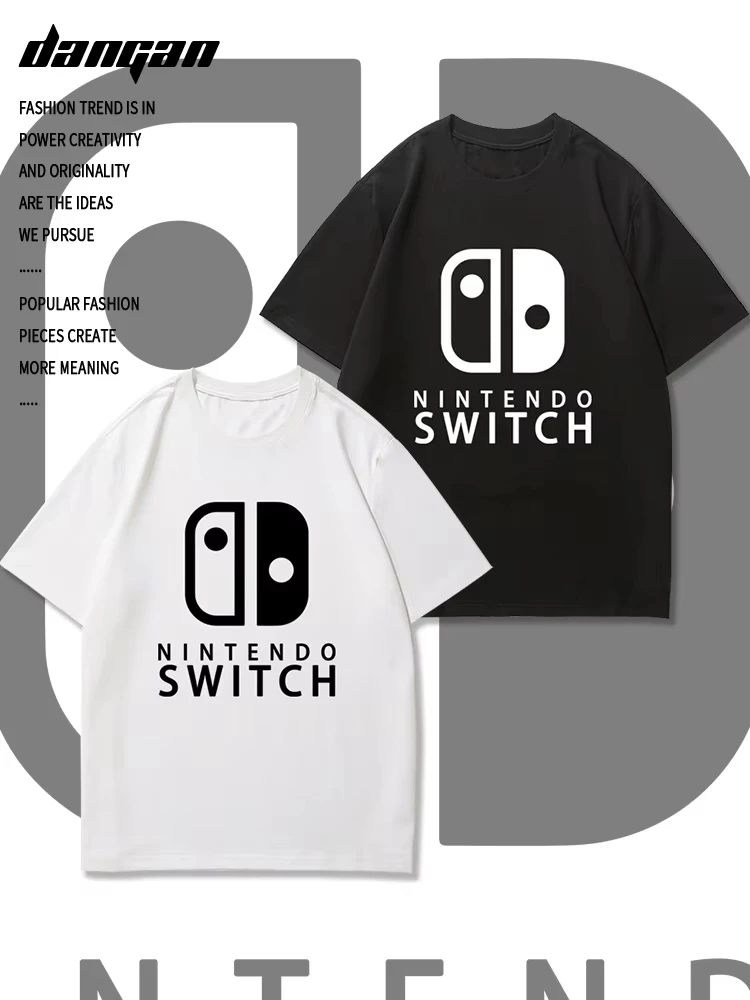 

Футболка с коротким рукавом NintendoSwitch 2025 года, мужская и женская памятная одежда, базовая рубашка, летняя рубашка с коротким рукавом