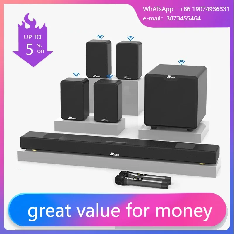 

7.1 Speaker System Home Theater Surround 35" Home Audio TV Sound Bar With Subwoofer, Wireless Surround Sound TV Soundbar
