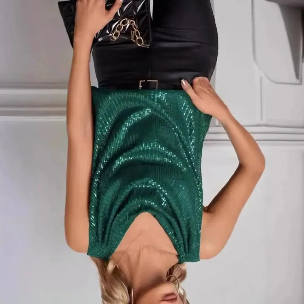 

Shiny Glitter Women Tank Tops Sequin V-Neck Sleeveless T-shirt Shiny Glitter Blouses Sexy Cami Tops For Cocktail Party Clubwear