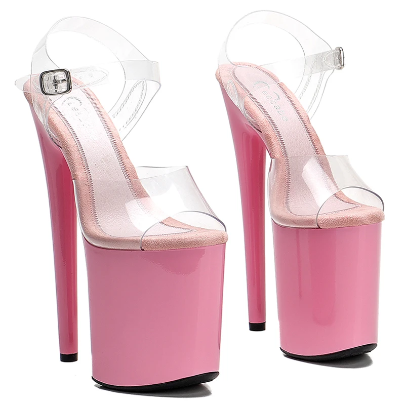 Leecabe 8inches PVC Upper  Shoes Sexy Dance Shoes 20 CM High Heels Sandals Shoes Night Club Women For Pole Dancing