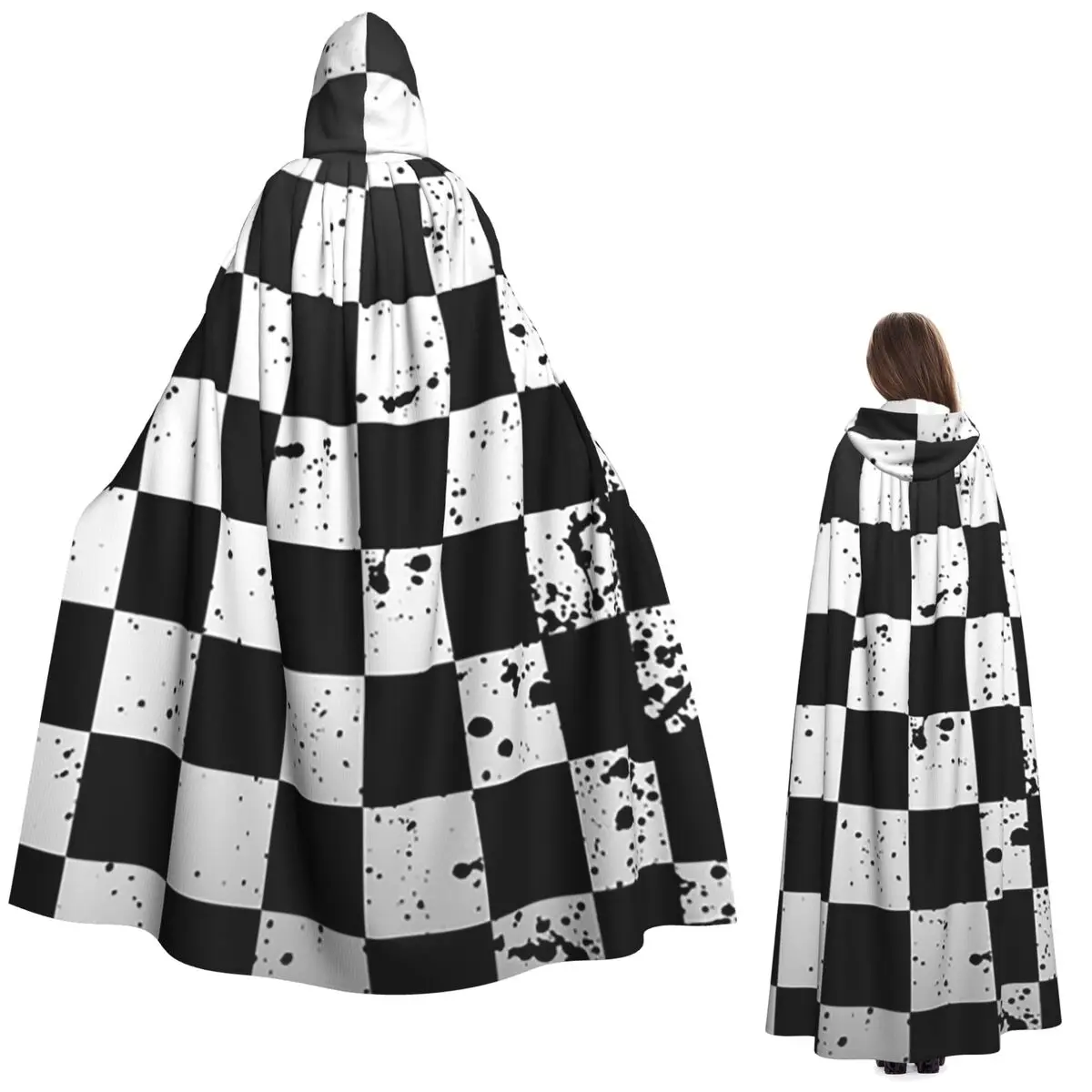 

Шахматные фигуры на доске, длинный плащ с капюшоном, средневековый костюм ведьмы, накидка для косплея, унисекс для взрослых