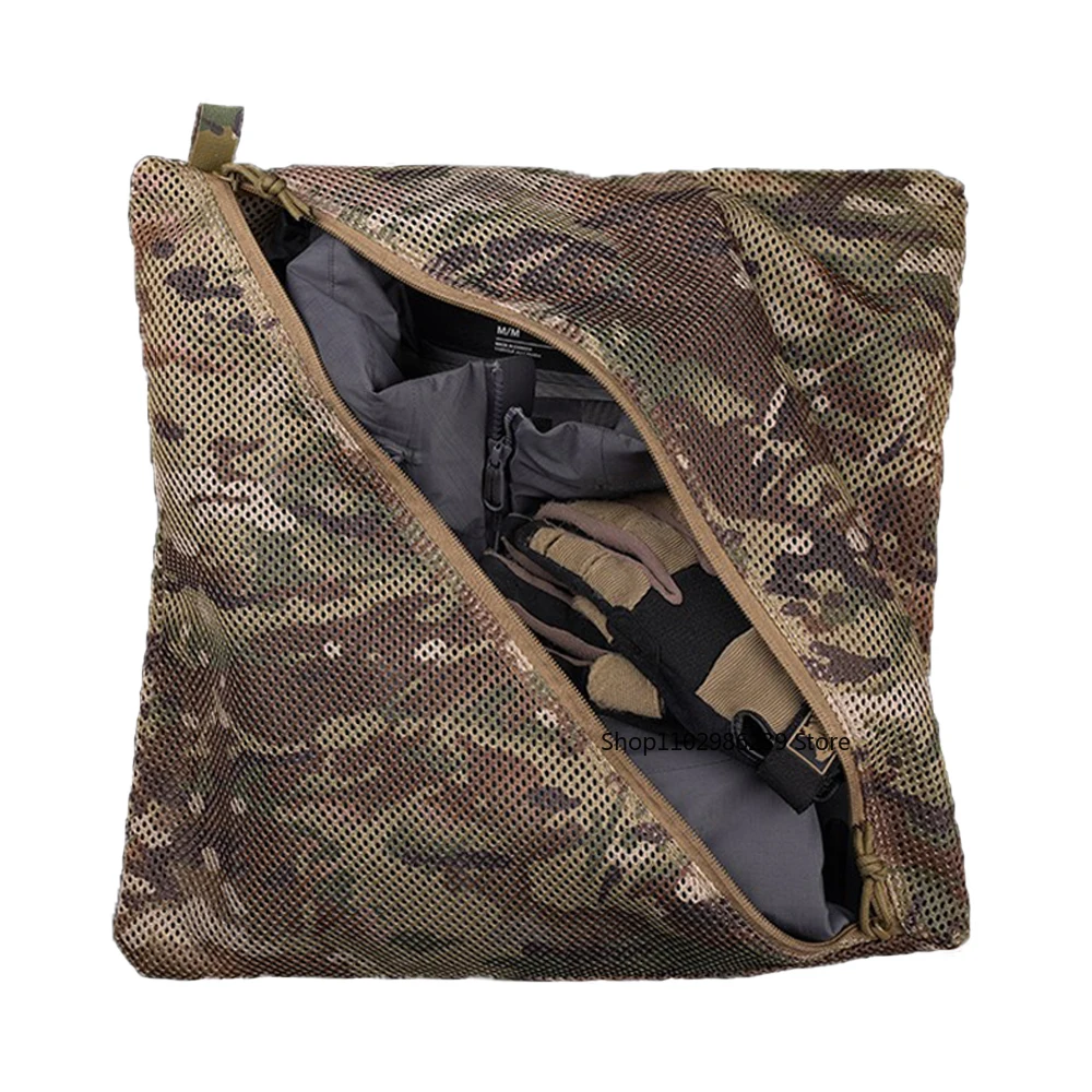 Taktische Netz-Aufbewahrungstasche, Atmungsaktiver Schnelltrocknender Organizer für Camping, Reisen & Outdoor-Ausrüstung (40 x 40 cm)
