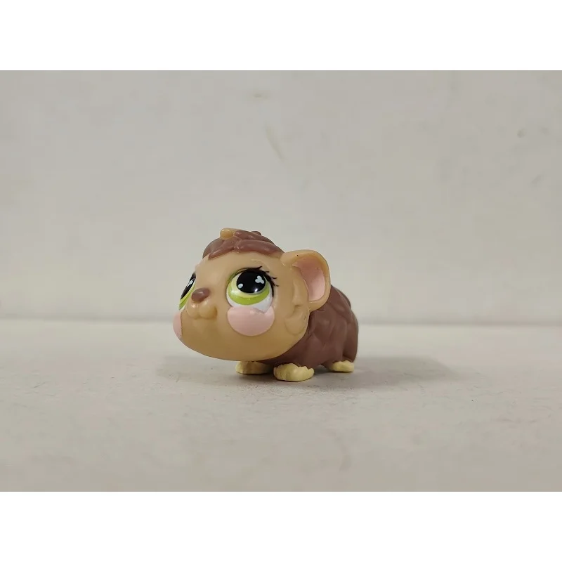 LPS Action Figure littlest pet shop Cream Brown Pig #494 with Green Clover  eyes kid toy