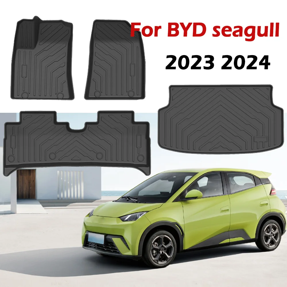 

TPE Floor Mats Compatible for BYD Seagull EV 2023 2024,All Weather Waterproof Protector Car Liners&Trunk Mat Accessories