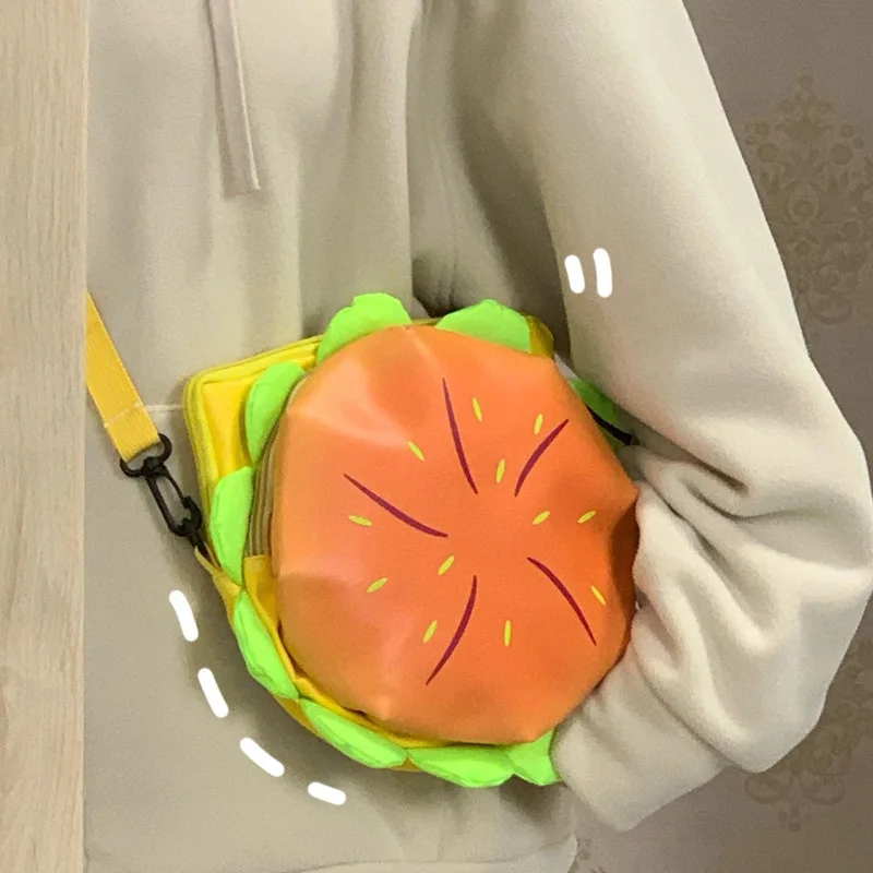 New Cute CheeseBurger Shoulder Bags For Women Fashion Funny Hamburg Crossbody Bags Girls Simple Versatile Shoping Shoulder Bag