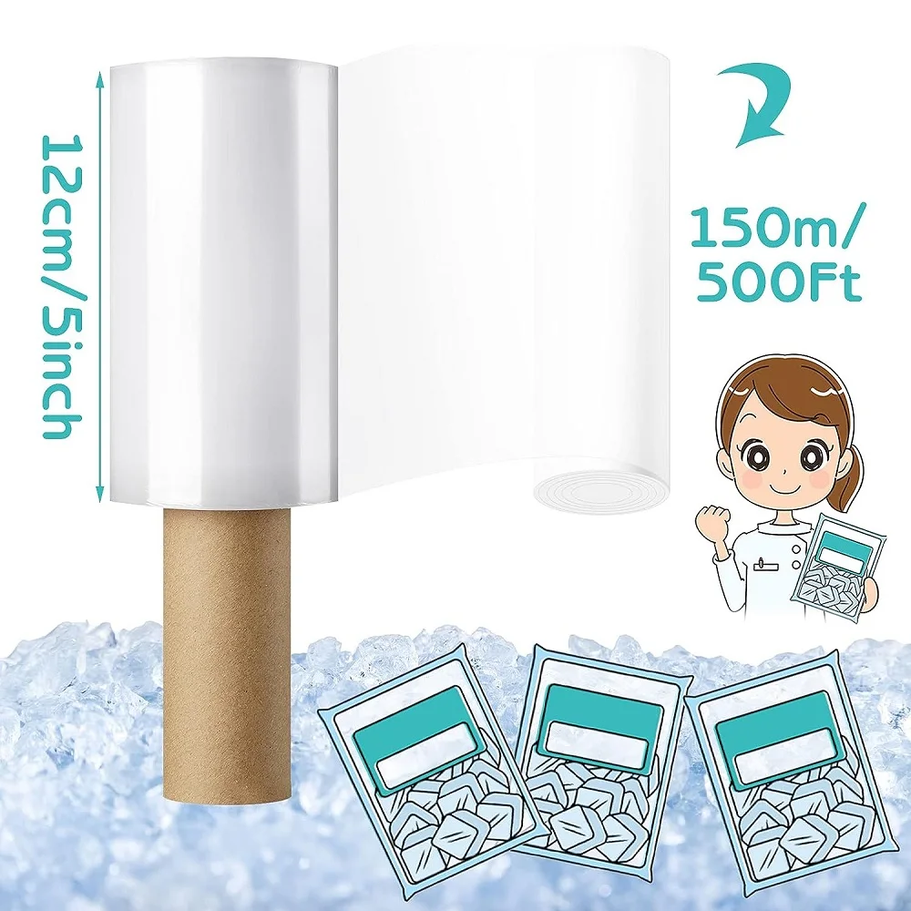 Wrap Plastic Film with Handle For Ice Tattoo Wrap Suitable for Athletic to Hold Ice Pack for Moving Supplies 5 Inch x 328Ft