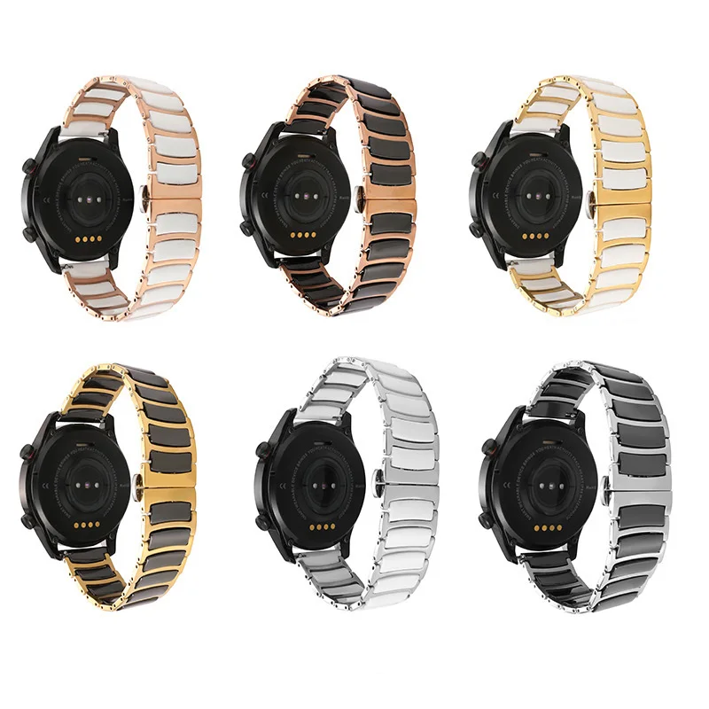 16mm 18mm 20mm 22mm Stainless Steel Ceramic Strap for Huawei Watch GT6 GT5 GT4 41mm GT5 Pro 42mm Band Bracelet Replace Wristband
