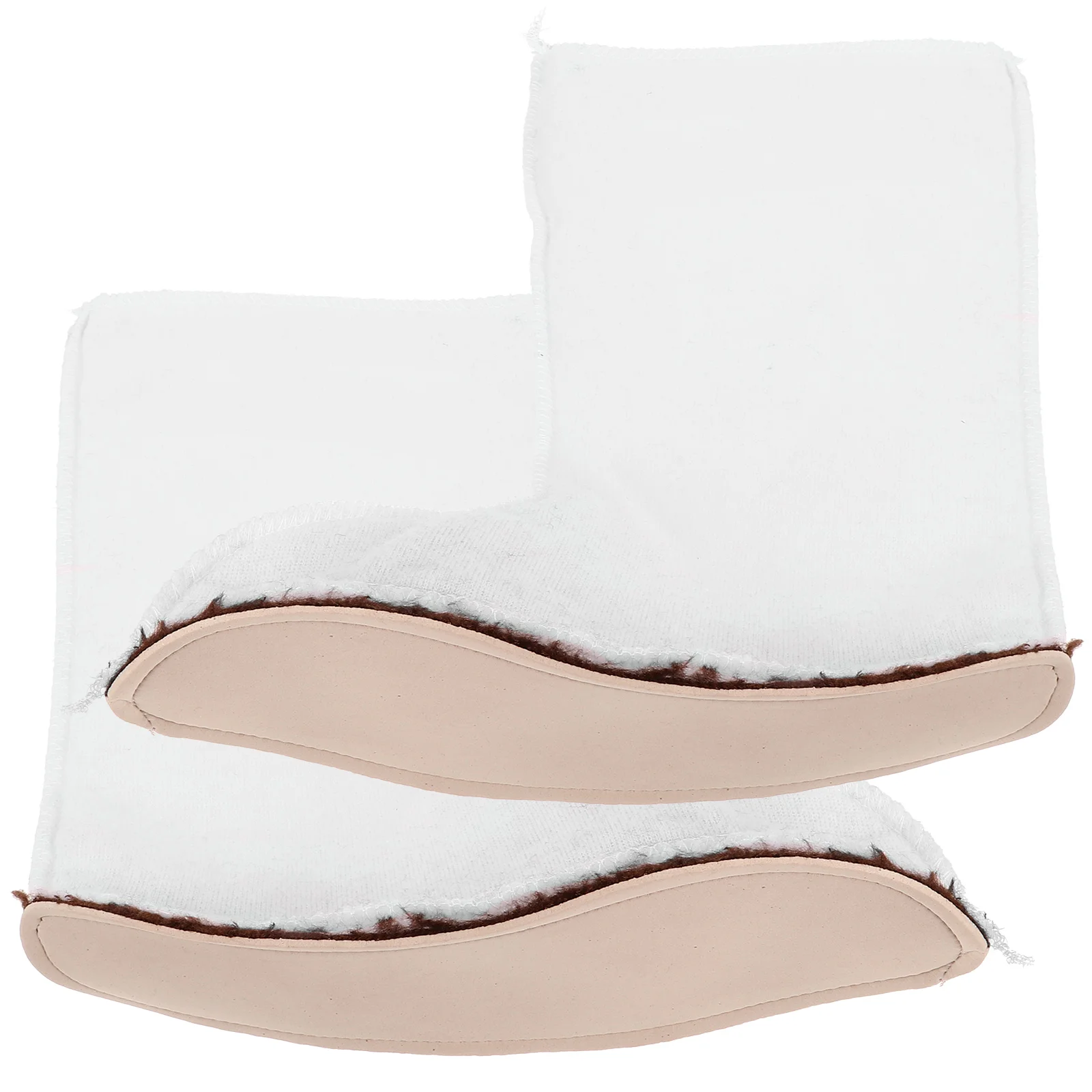Zapatos de agua Botas de lluvia Calcetines Forros de cazador para mujer Felpa corta calentada para caucho