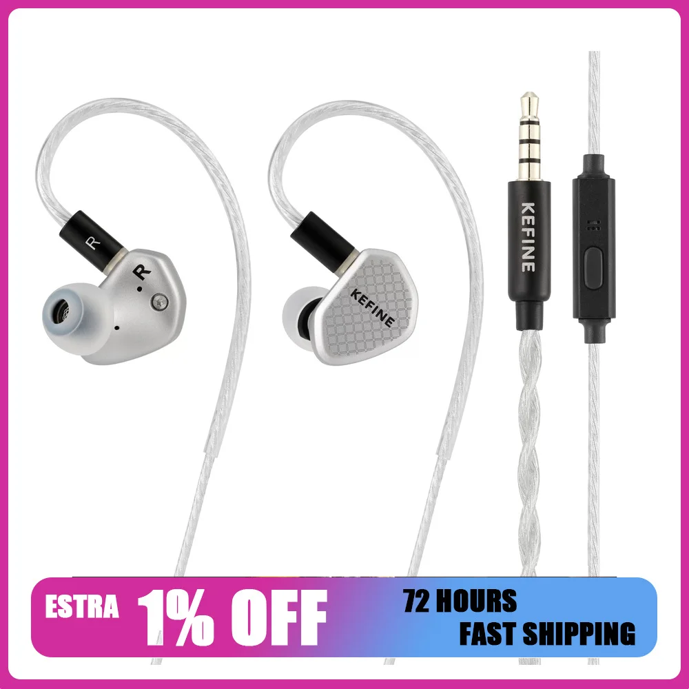 KEFINE Klean SV 10mm DLC 다이내믹 드라이버 인이어 이어폰 분리형 0.78mm 2핀 케이블 HiFi IEM 선물용