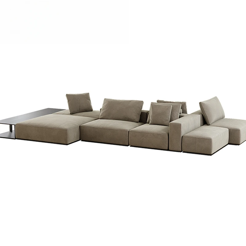 Minimalist corner movable home villa, multi person combination sofa, leather art shaped sofa