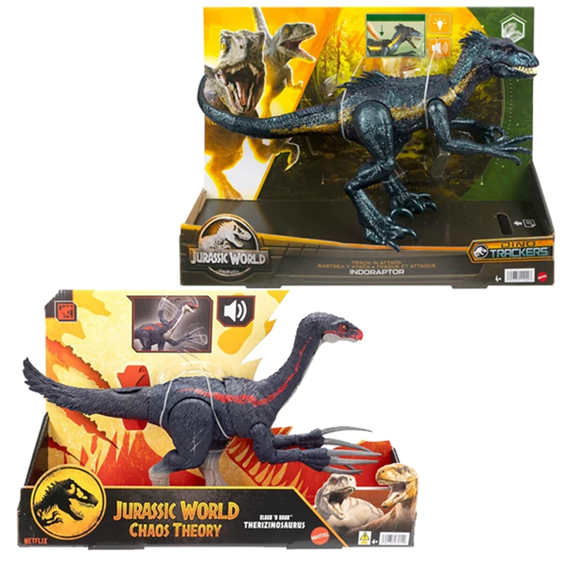 Jurassic World dinosaurio caos teoría Slash N rugido Therizinosaurus/Track 'n ataque Indoraptor sonido ataque niño juguetes figura acción
