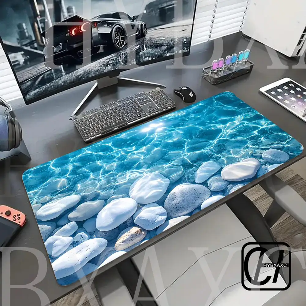 

Ocean and pebbles landscape Design game Mouse Pad Anti-Slip Rubber Base Extended Desk Mat for Gamer HYBXAXC Computer Accessories