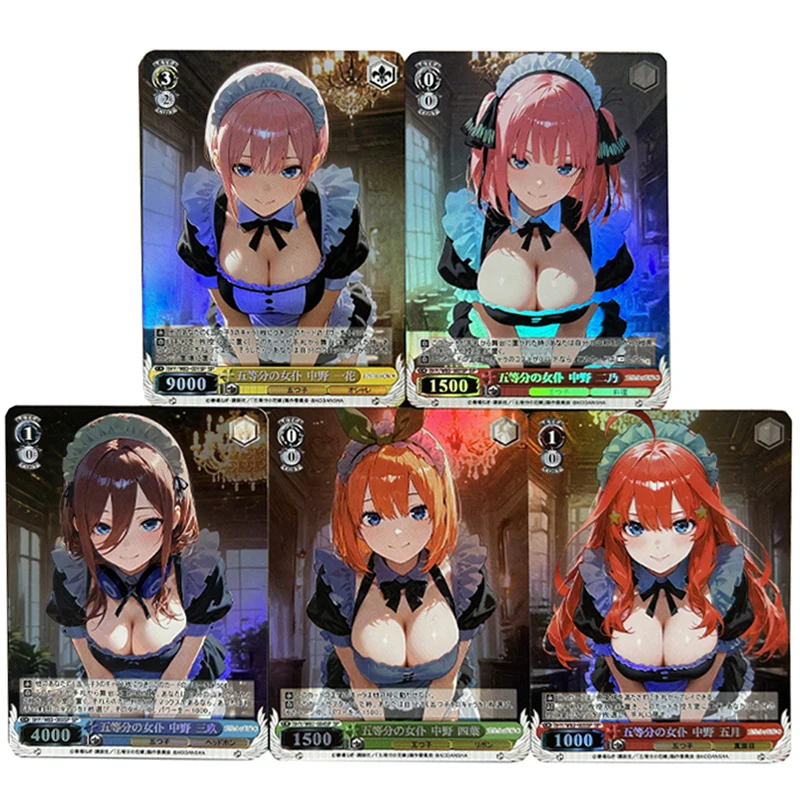 

5 шт./компл. квинтэссенция квинтуплетов Nakano Ichika DIY самодельная цветная флэш-карта аниме игра коллекционная карта подарок 63*88 мм