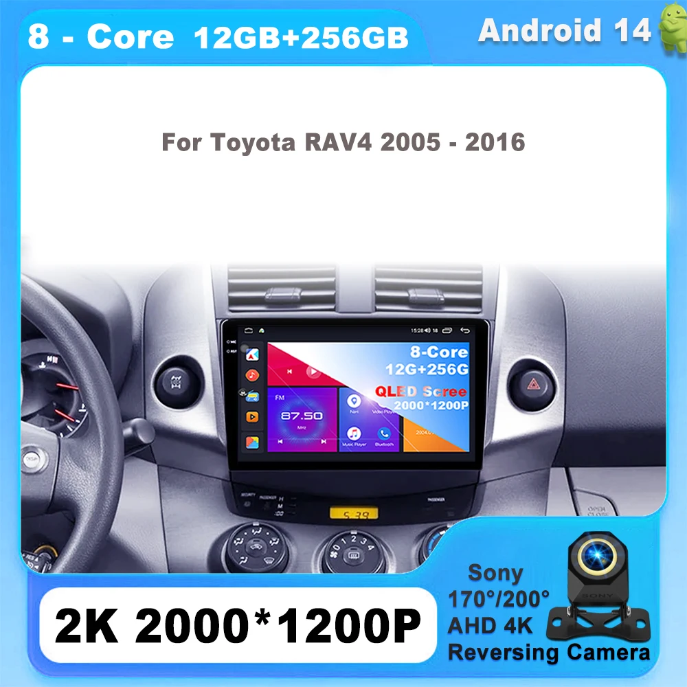 

Android 14 For Toyota RAV4 2005 - 2016 Carplay Auto radio Car Radio Multimedia 8 CORE IPS LED Navigation GPS DVD 5G