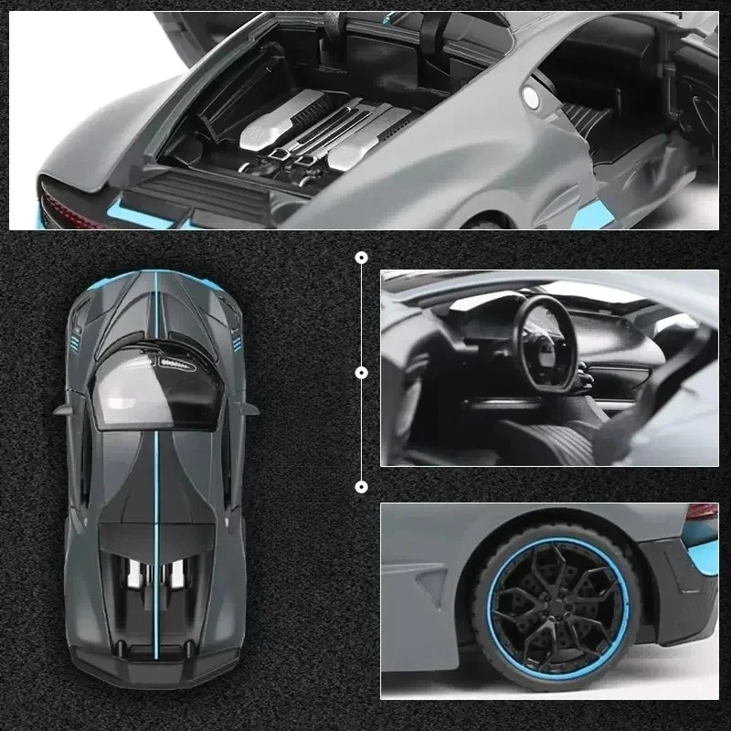 1:32 Bugatti Divo Auto Sportiva Modello di Auto In Lega Suono e Luce Tirare Indietro Giocattolo Per Bambini Da Collezione Regali Di Compleanno