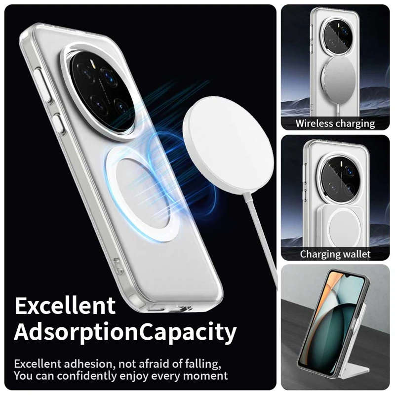 For Honor Magic 7 Pro Case Cover Honor Magic 7 Pro Capa Annular Magnetic Matte Wireless Charging Fundas Huawei Honor Magic 7 Pro