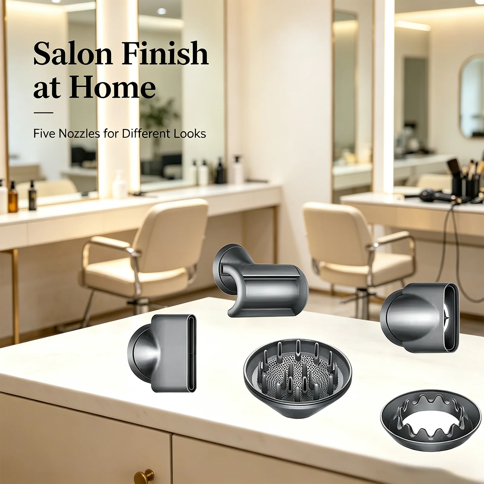 Magnetic Anti-Warping Flyaway Nozzle & Curly Hair Diffuser Compatible Attachments For Dyson Supersonic HD01 HD03 HD08 HD15