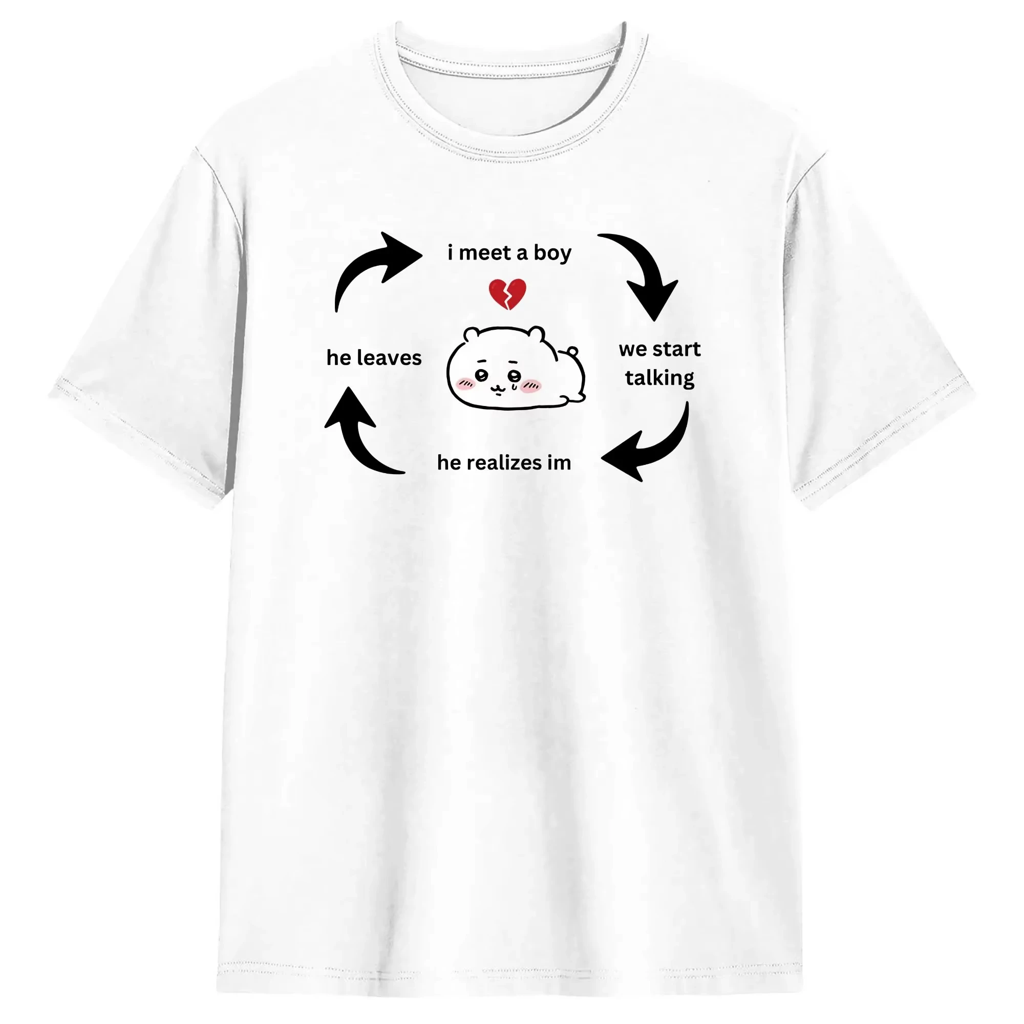 Chiikawa Cute Kawaii Anime Starry Tee Men's Women's Black Retro Cool Graphic Art Print Oversized Short Sleeve Streetwear Top