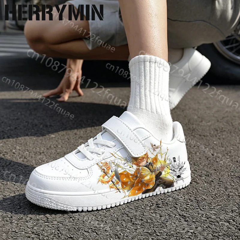 Personality Agatsuma Zenitsu Boys Children's White Shoes Parity Lightweight Basketball Shoes Suitable Gift Free-express