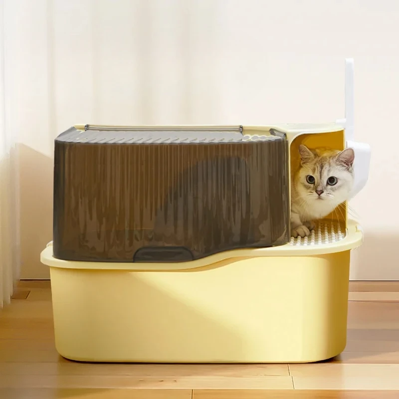 Cat Litter Box Extra Large Size Corridor Type Prevent Spatter Completely Closed Box Deodorization Lavatory Cat Products